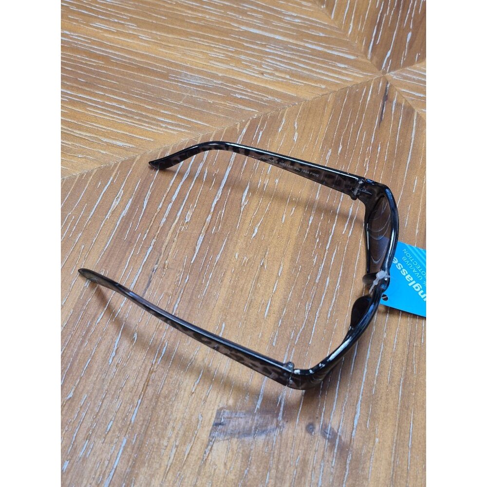 Black Leopard Print Rectangular Sunglasses With 100% UVA/UVB Protection Lightwei - Picture 7 of 7